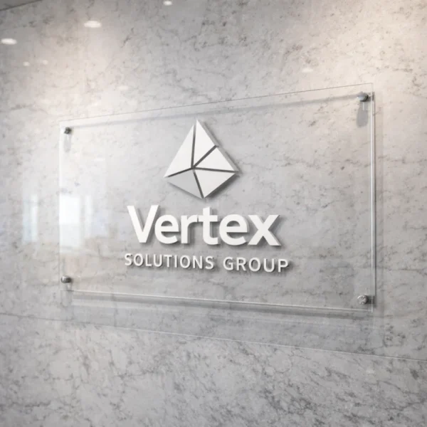 acrylic signs printing vertex solutions group reception sign
