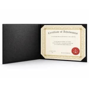 black landscape certificate folder