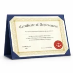 blue landscape certificate stand