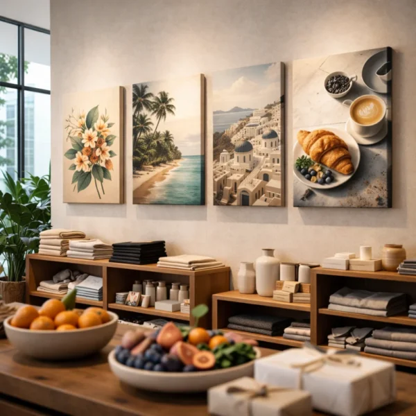 canvas prints stylish retail store with canvas art