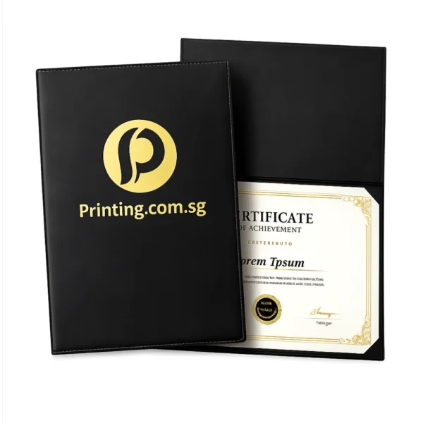 certificate holders black leatherette colour