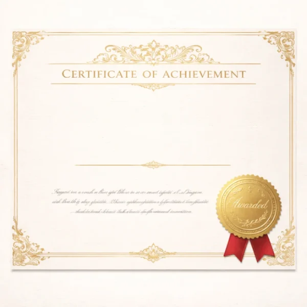 certificate of achievement display