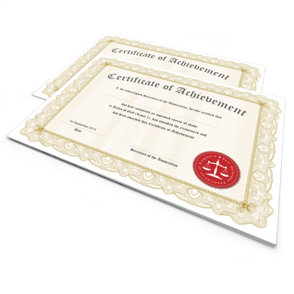 certificates printing singapore