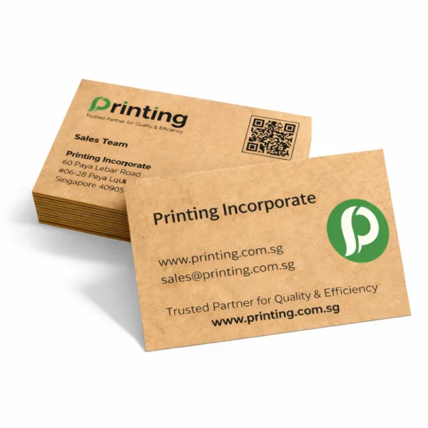 kraft business cards printing singapore stack view