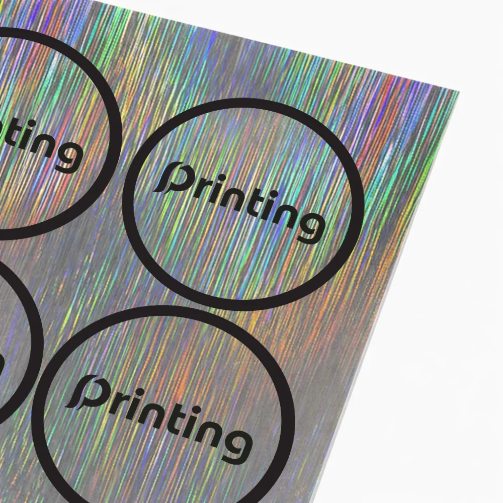 line silver hologram sticker