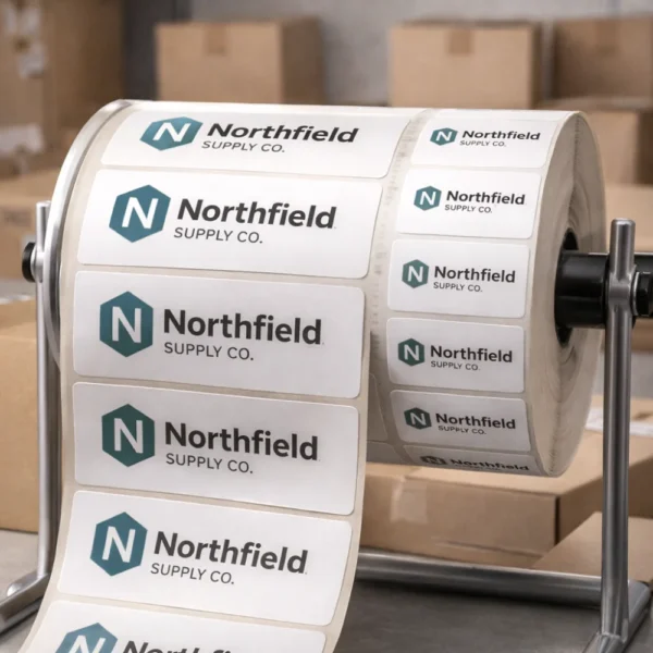 matt finish roll stickers warehouse packing station use