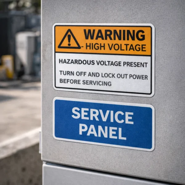 outdoor label stickers industrial safety labels on equipment