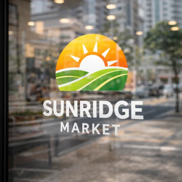 outdoor label stickers sunridge market storefront in singapore