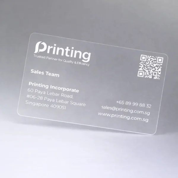 plastic business cards printing singapore single piece view