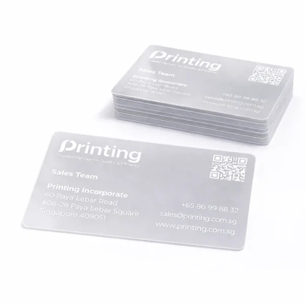 plastic business cards printing singapore stack view