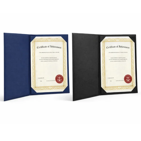 portrait certificate folders