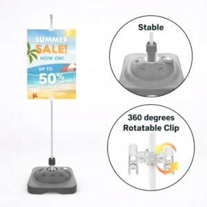 poster stands clip pole features