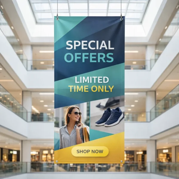 pvc banners printing special offers at the mall