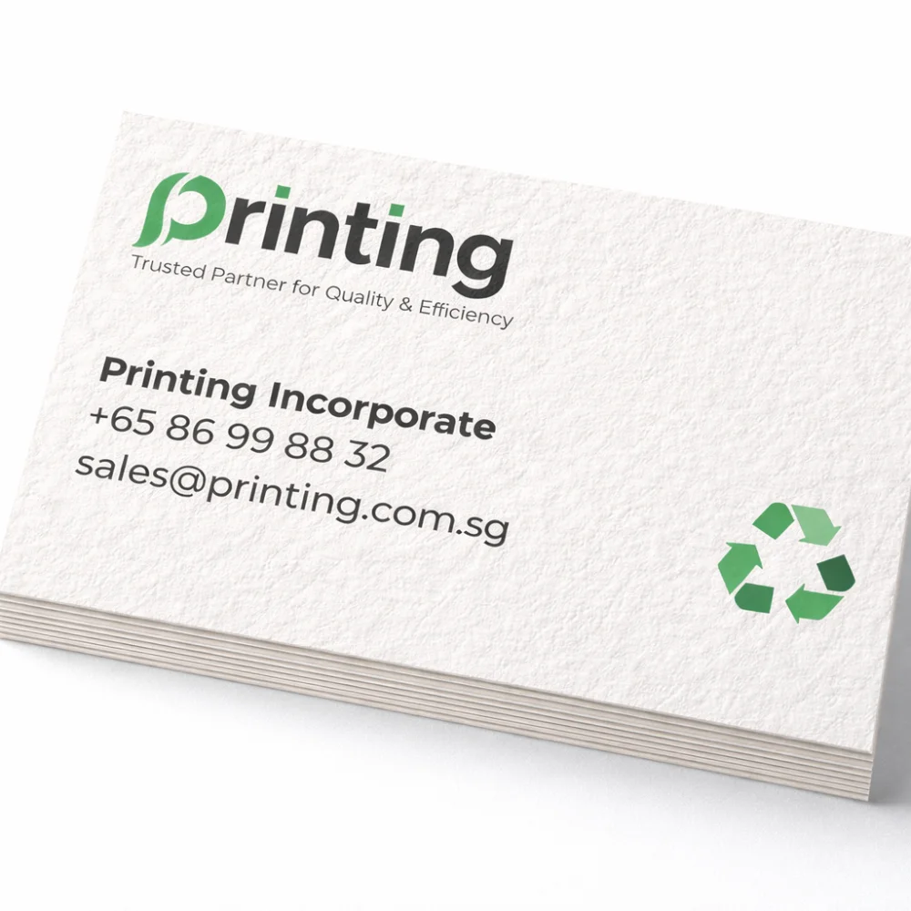 recycled business cards printing singapore closeup view