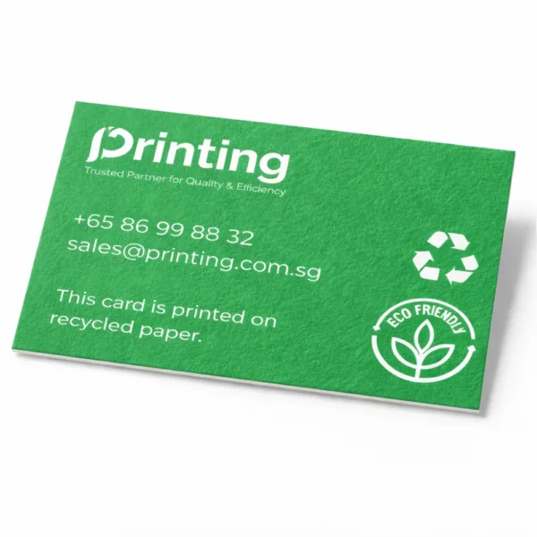 recycled business cards printing singapore solid green closeup