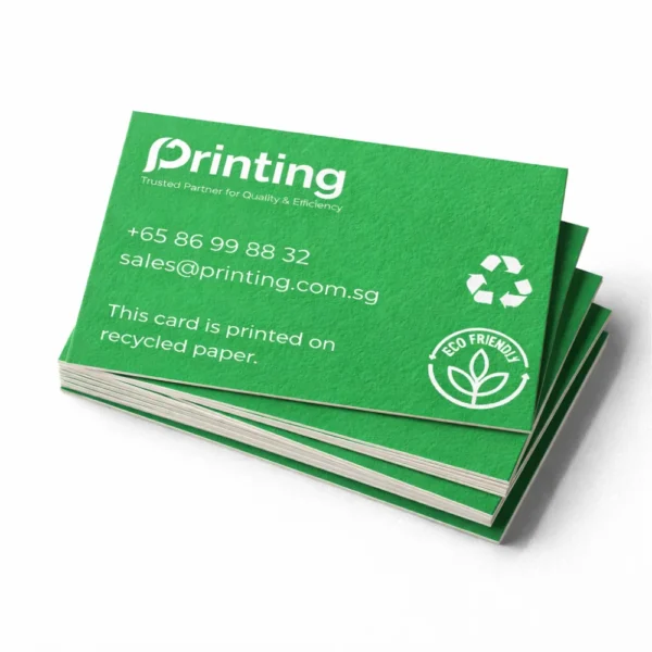 recycled business cards printing singapore solid green reverse white print