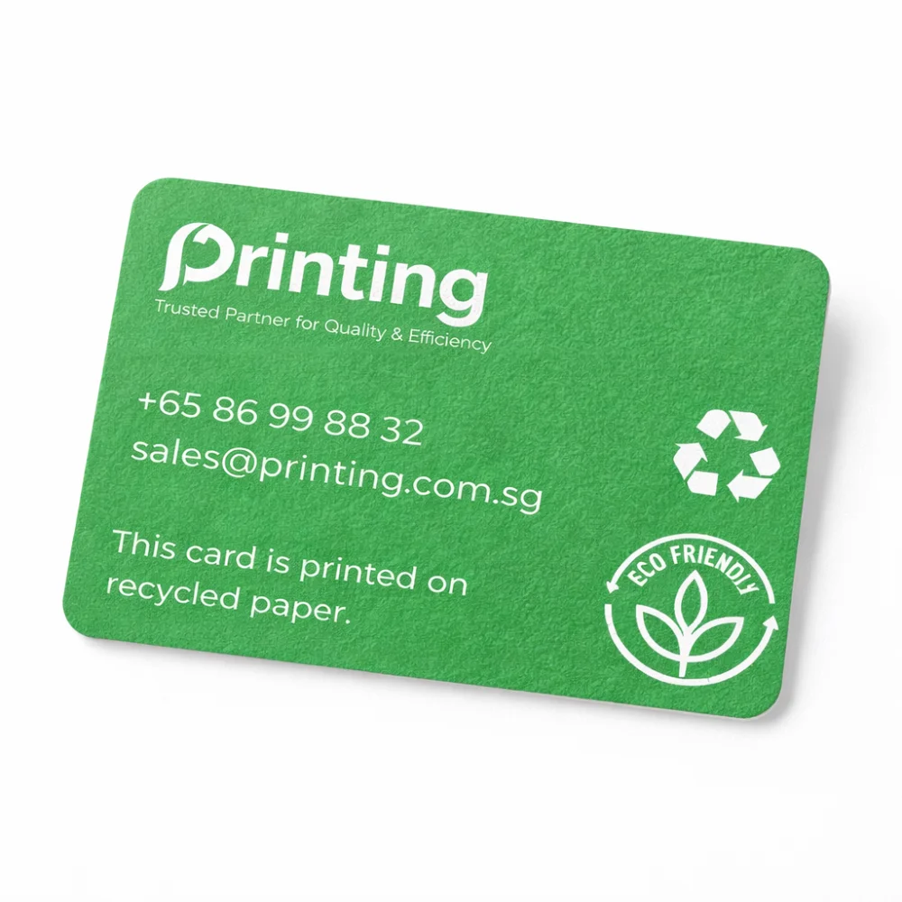 recycled business cards printing singapore solid green rounded corners