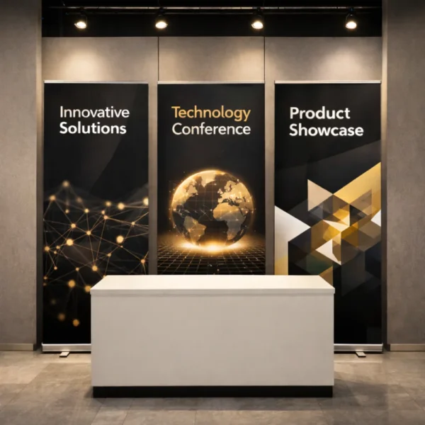 rollup banners printing professional exhibition booth at conference