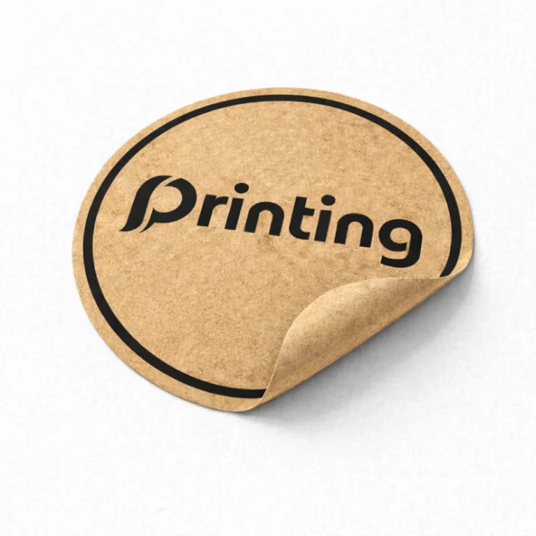 round kraft stickers