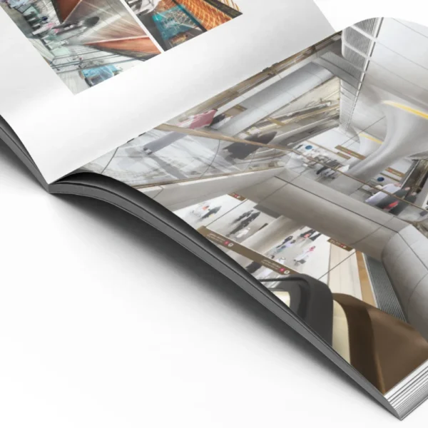 softcover reports printing singapore transport infrastructure closeup view