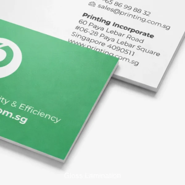 standard business cards printing singapore matt lamination closeup