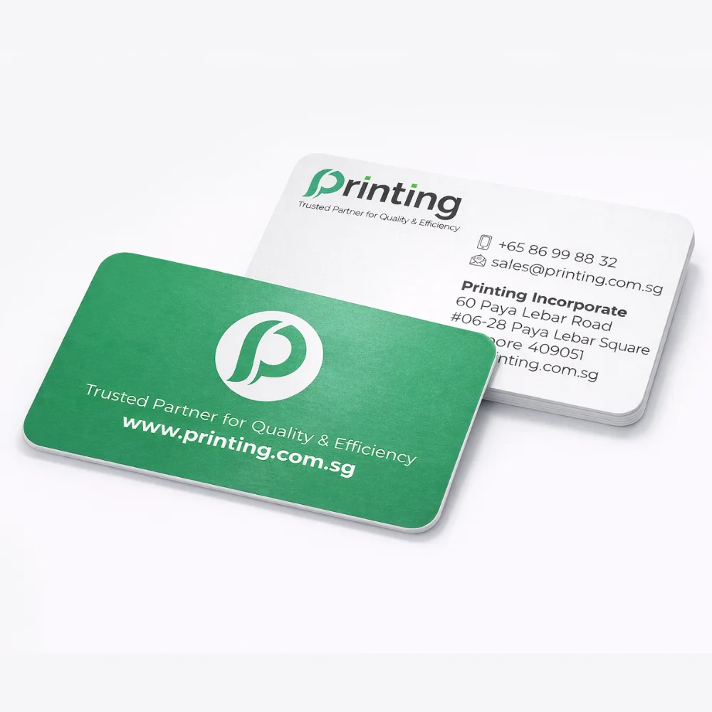 standard business cards printing singapore matt rounded corners