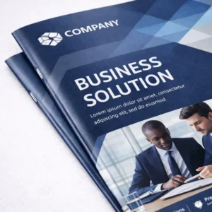 stapled booklets close up view