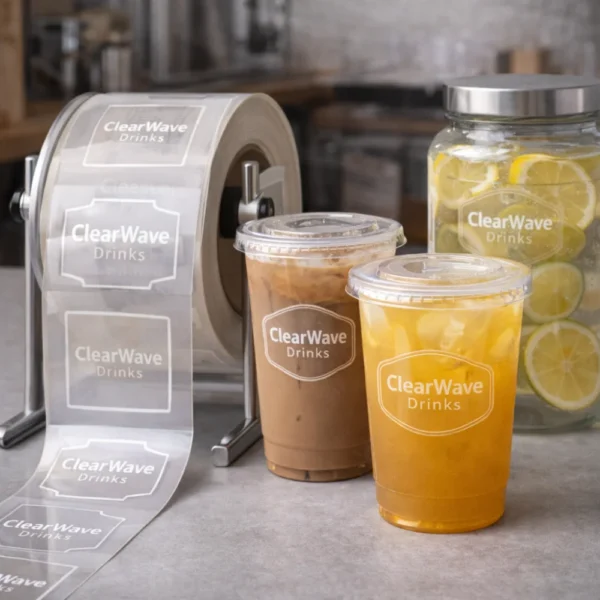 transparent roll stickers glass food packaging use