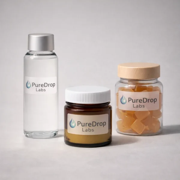 transparent stickers puredrop labs product display