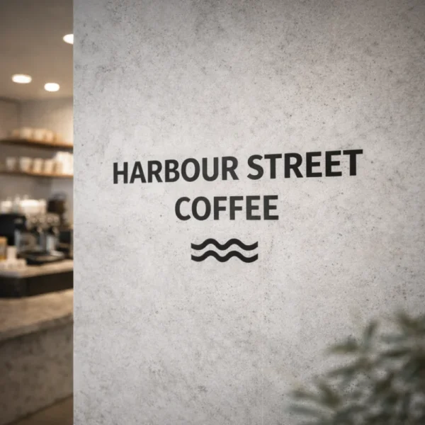 vinyl cut out stickers harbour street coffee decor in focus