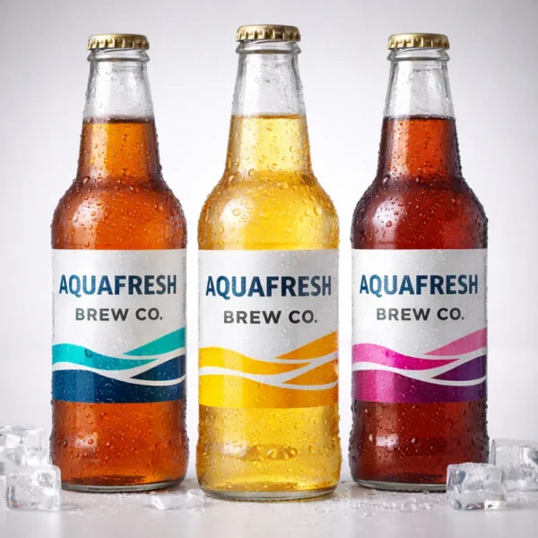 waterproof label stickers printing chilled beverages from aquafresh brew co
