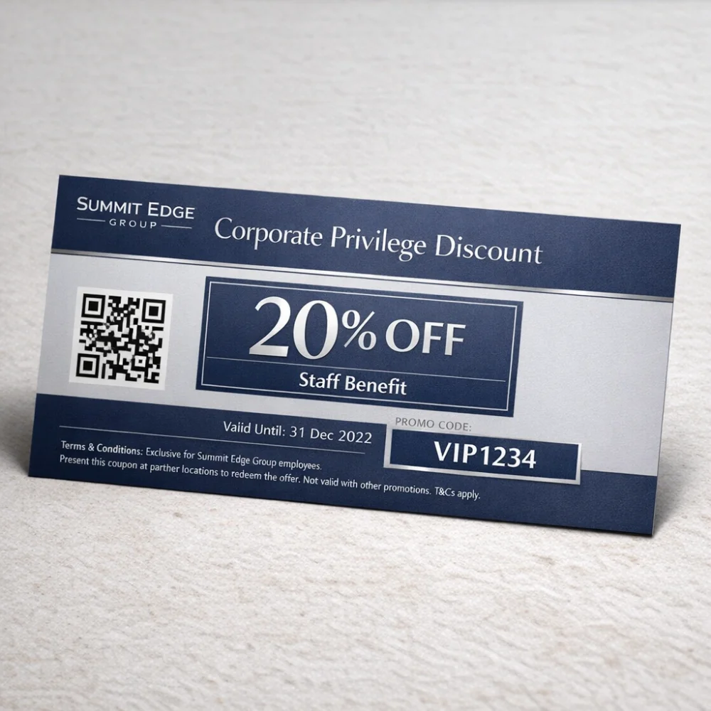 corporate discount coupon printing singapore