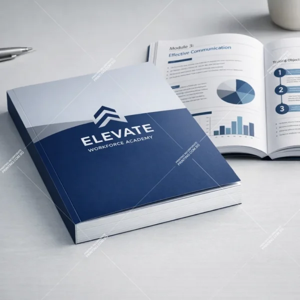 Corporate training manual perfect bound booklet printing Singapore for workforce academy
