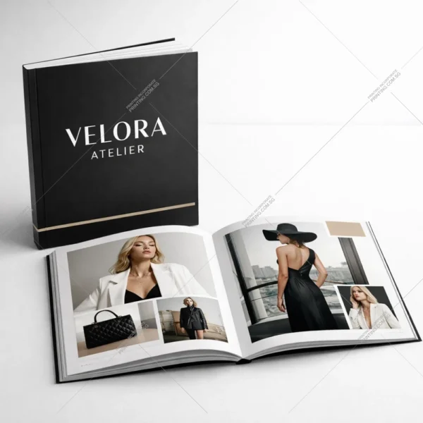 Fashion lookbook perfect bound booklet printing Singapore with premium matte finish