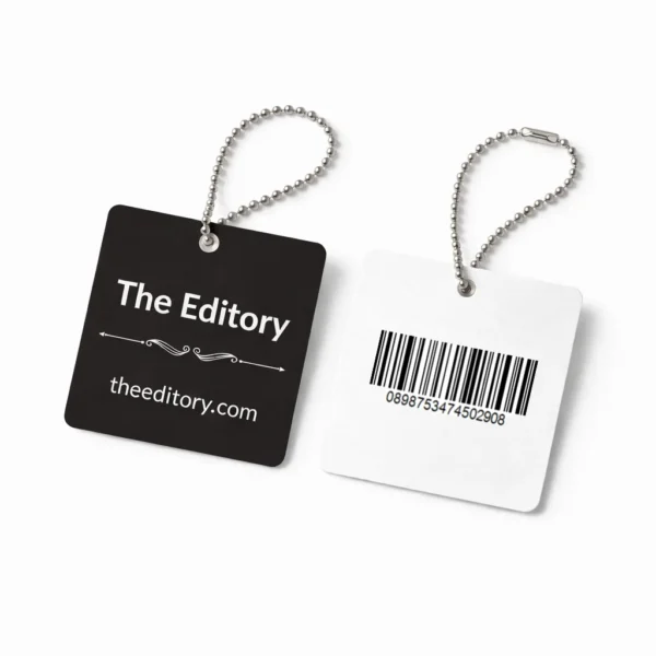 hang tag printing singapore squre metal chain bead