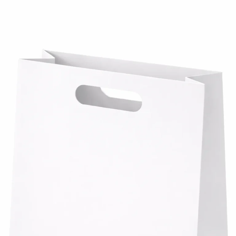 paper bags die cut handle close up view