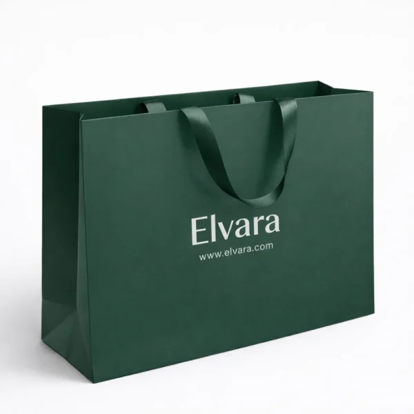 paper bags printing singapore green ribbon handle