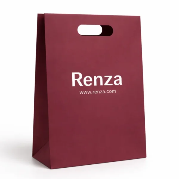 paper bags printing singapore maroon die cut handle