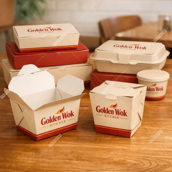 Food takeaway packaging box printing Singapore for restaurant takeaway packaging