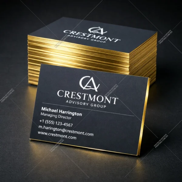 Foil Edge Business Cards Printing | Gold Foil Edge Luxury Name Cards